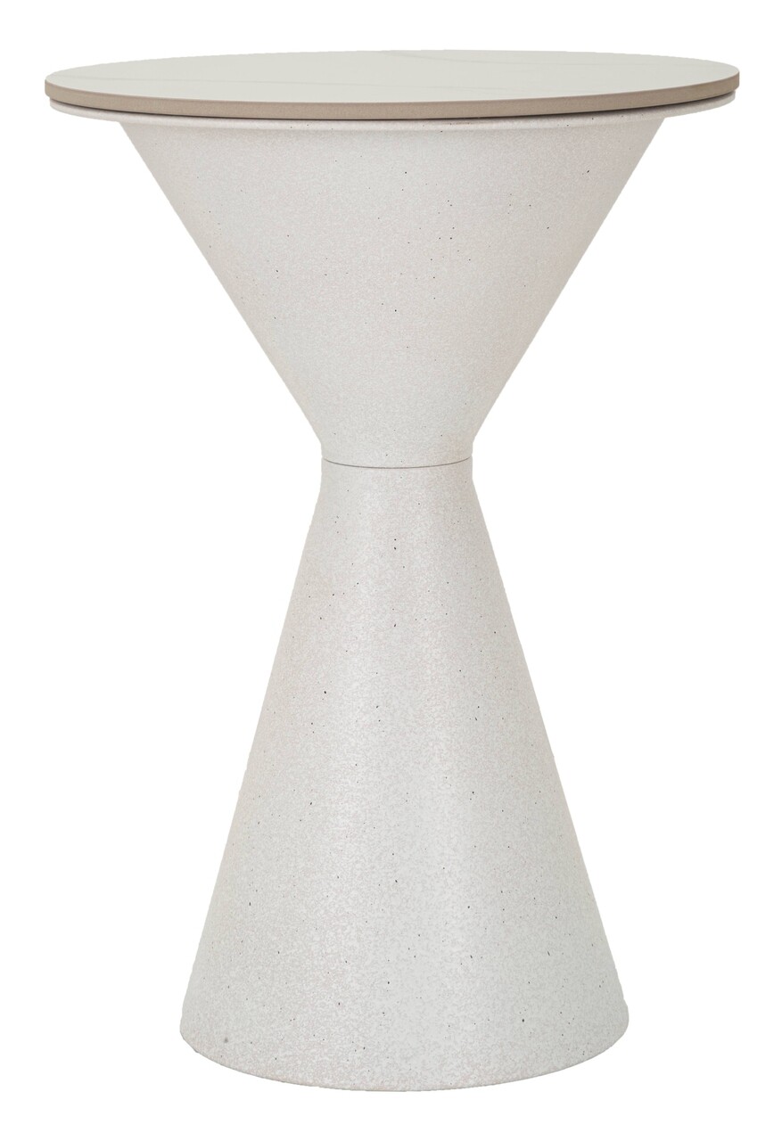 Masuta inalta White Double, Mauro Ferretti, 44x44x63 cm, fier/ceramica, alb - imagine 7